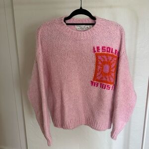 VINTAGE HAVANA PINK KNIT SLOUCHY SWEATER